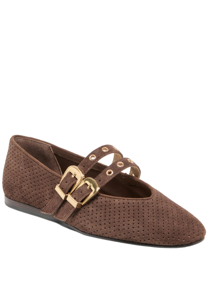 Baylee Grommet Suede Flat