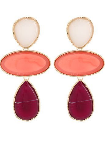 Linked Oval & Teardrop Earrings