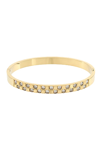 Pave Crystal Station Bangle Bracelet