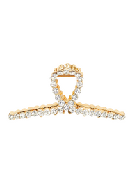 Metal Rhinestone Loop Claw Clip-Gold