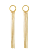 Circle Fringe Long Earrings