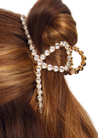 Metal Rhinestone Loop Claw Clip-Gold