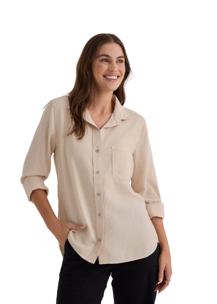 Shirt Tail Button Down - Moon Stone