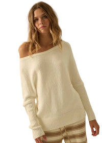 One-Shoulder Boatneck Dolman Sweater