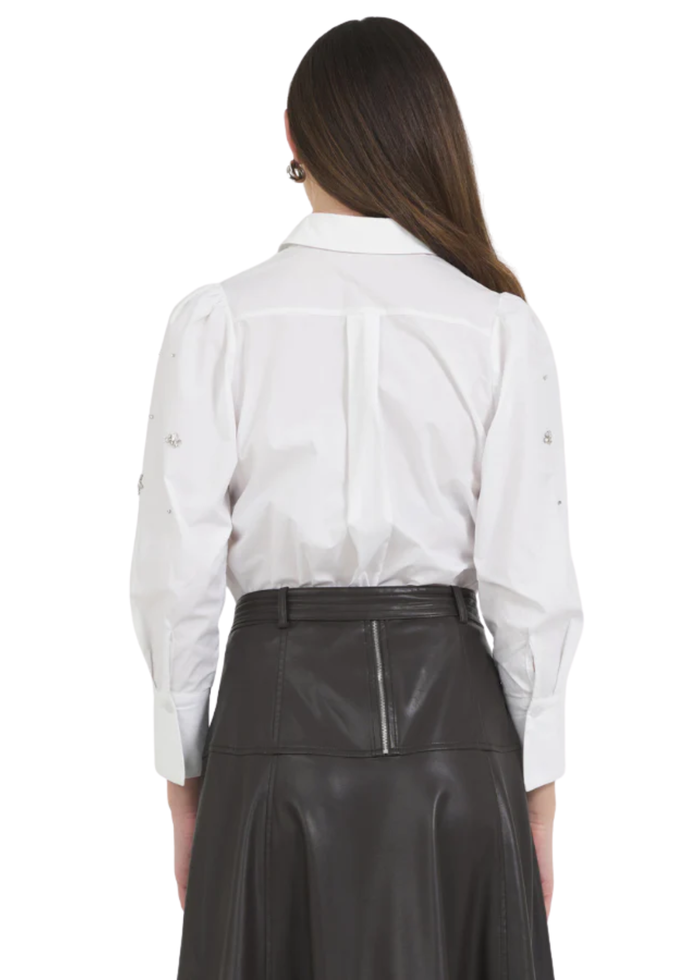 Diamond Trimmed Button Down Top