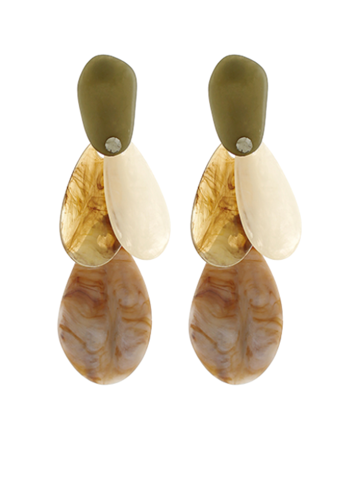 Linear Teardrop Long Earrings