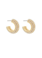Pave Pearl Hoops
