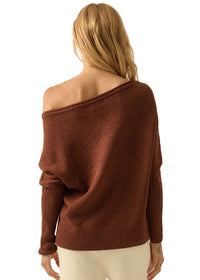 One-Shoulder Boatneck Dolman Sweater