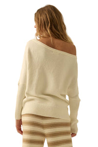One-Shoulder Boatneck Dolman Sweater