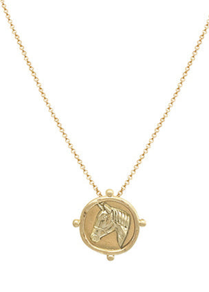 Embossed Coin Pendant Necklace