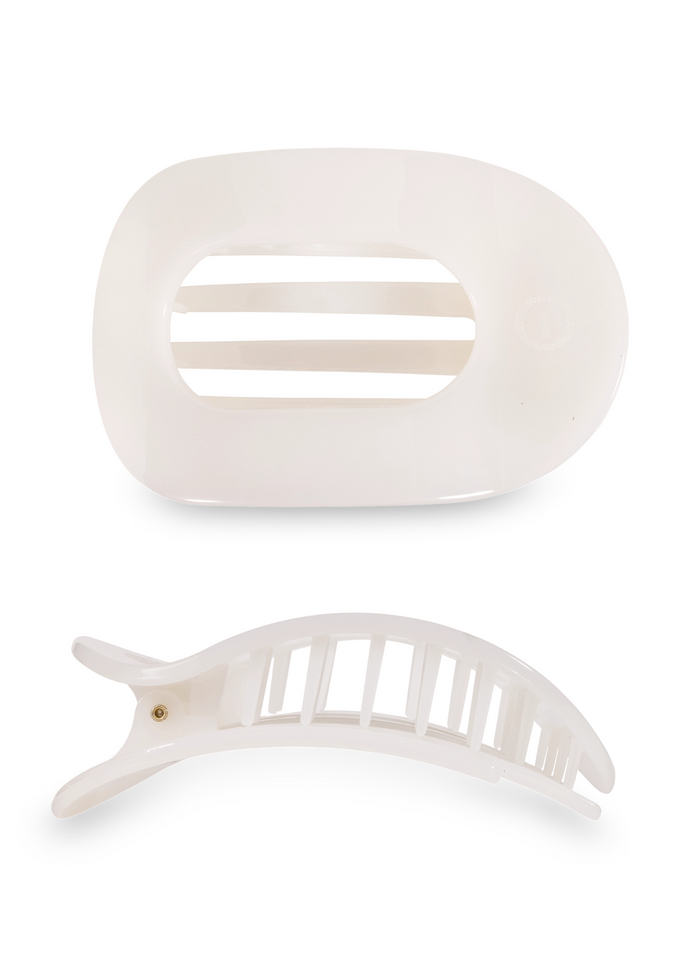 Coconut White Large Flat Round Clip