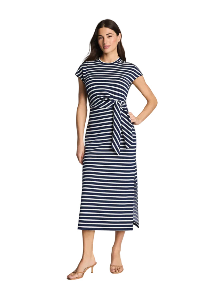 Striped Tie Waist Maxi Dress