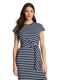 Striped Tie Waist Maxi Dress