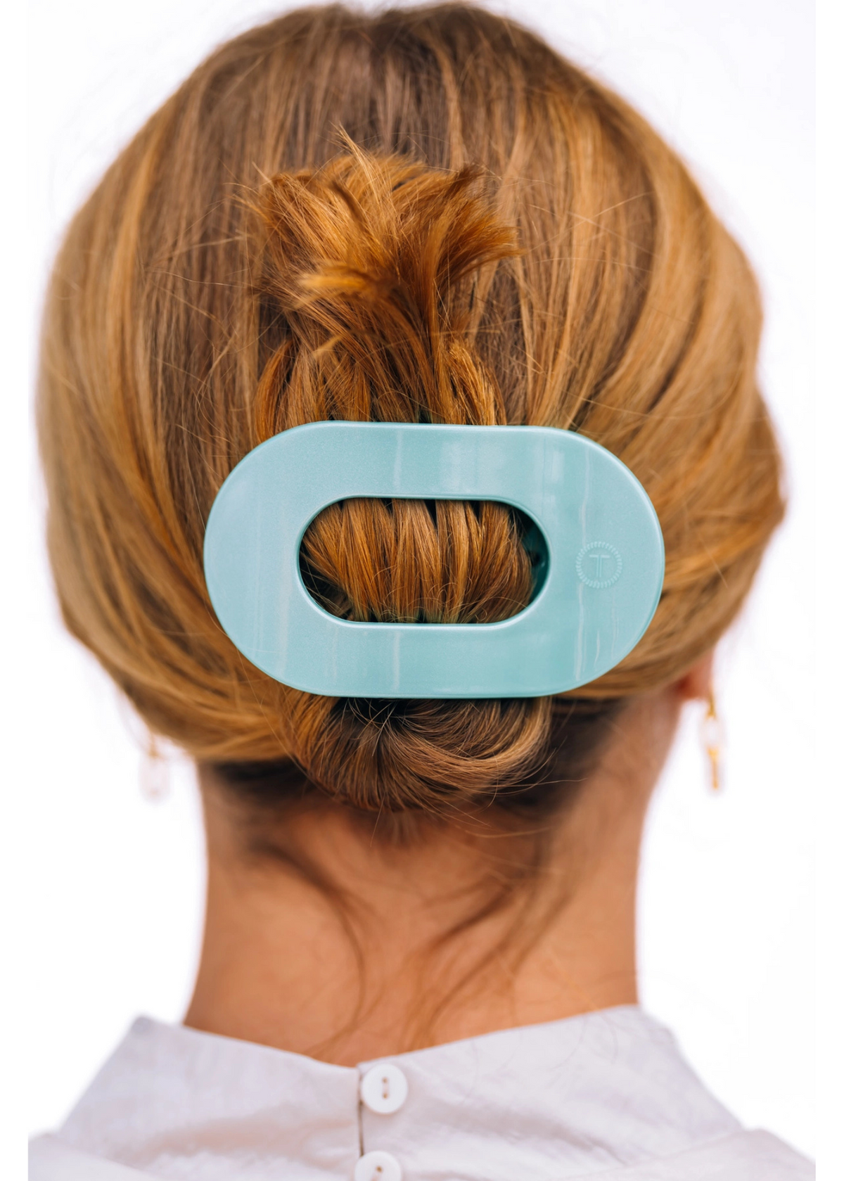 Round Hampton Medium Totally Turquoise Flat Hair Clip