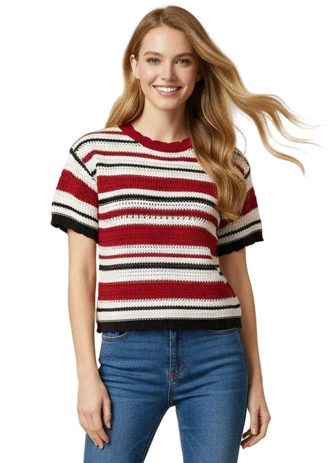 Striped Short Sleeve Top