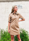 Molly Faux Leather Shirt Dress
