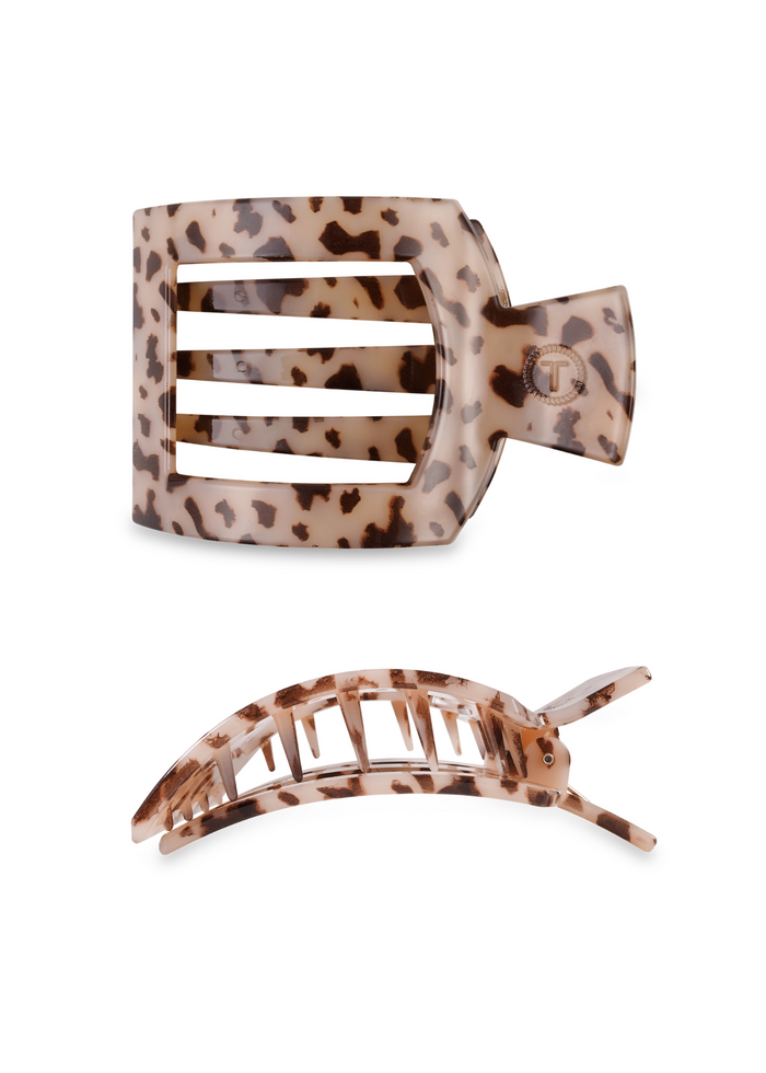 Blonde Tortoise Small Flat Square Clip