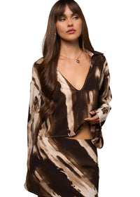 Raisha Collared V-Neck Top