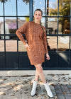 Allie Chunky Knit Rib Turtleneck Dress