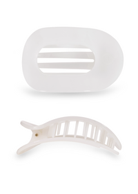 Coconut White Medium Flat Round Clip