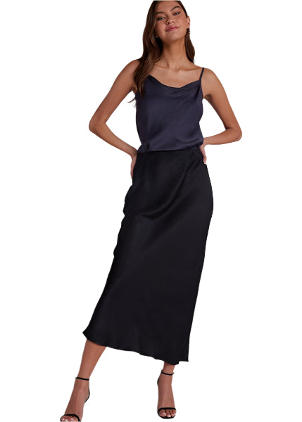 Side Slit Biax Maxi Skirt