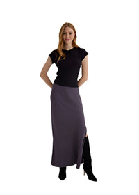 Side Slit Biax Maxi Skirt