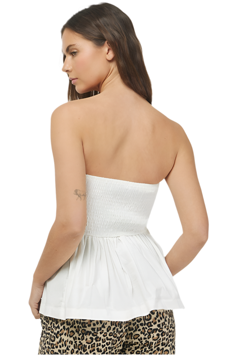 Bubbled Peplum Tube Top