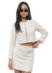 Eva Tweed Pearl Mini Skirt