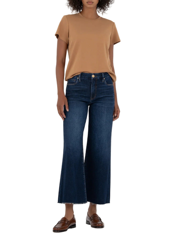 Meg High Rise Fab Ab Wide Leg Raw Hem