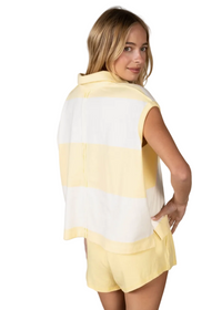 Slouchy Sleeveless Striped Jersey Top