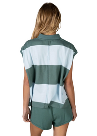 Slouchy Sleeveless Striped Jersey Top