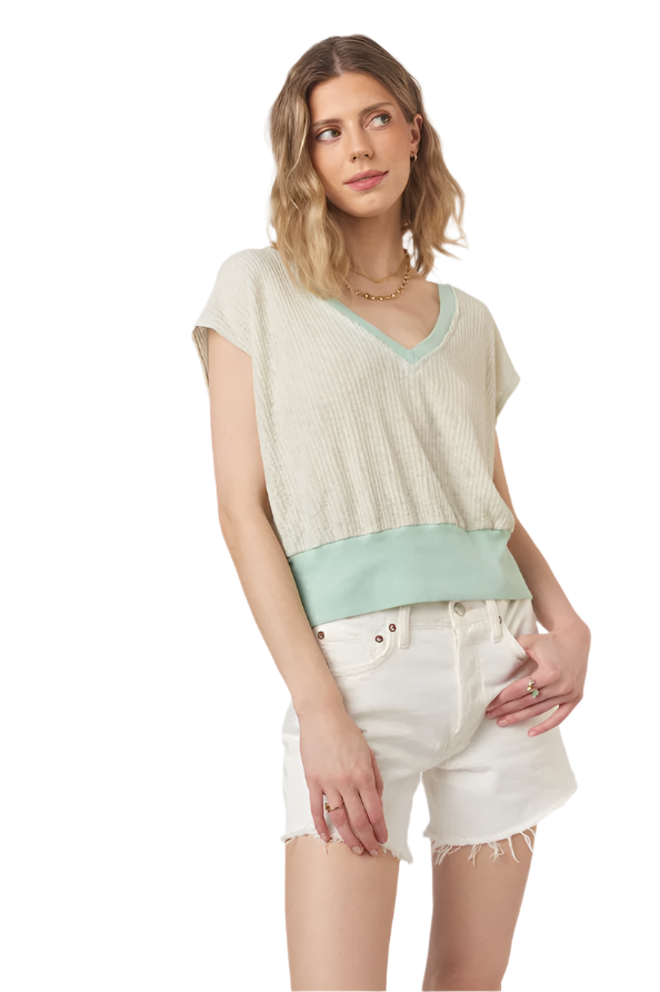 Iva Textured V-Neck Tee