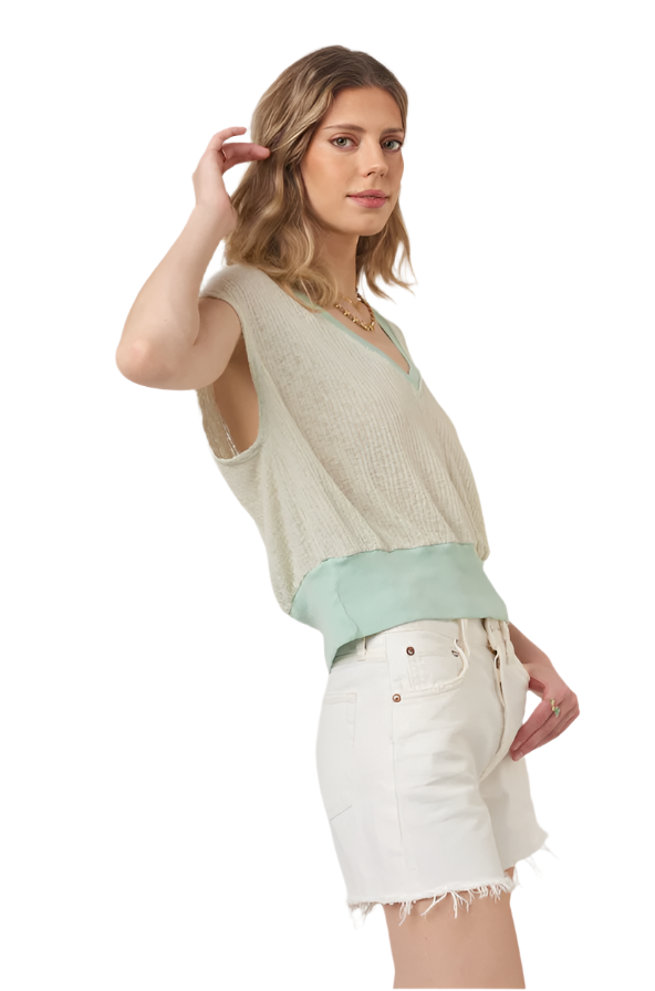 Iva Textured V-Neck Tee