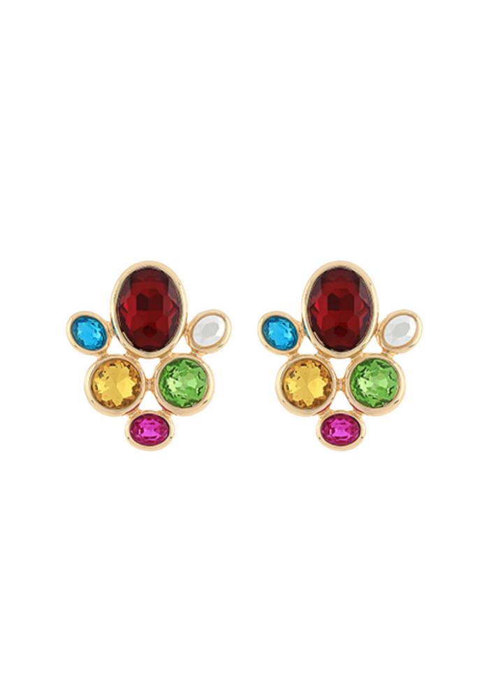 Cluster Oval & Round Earrings