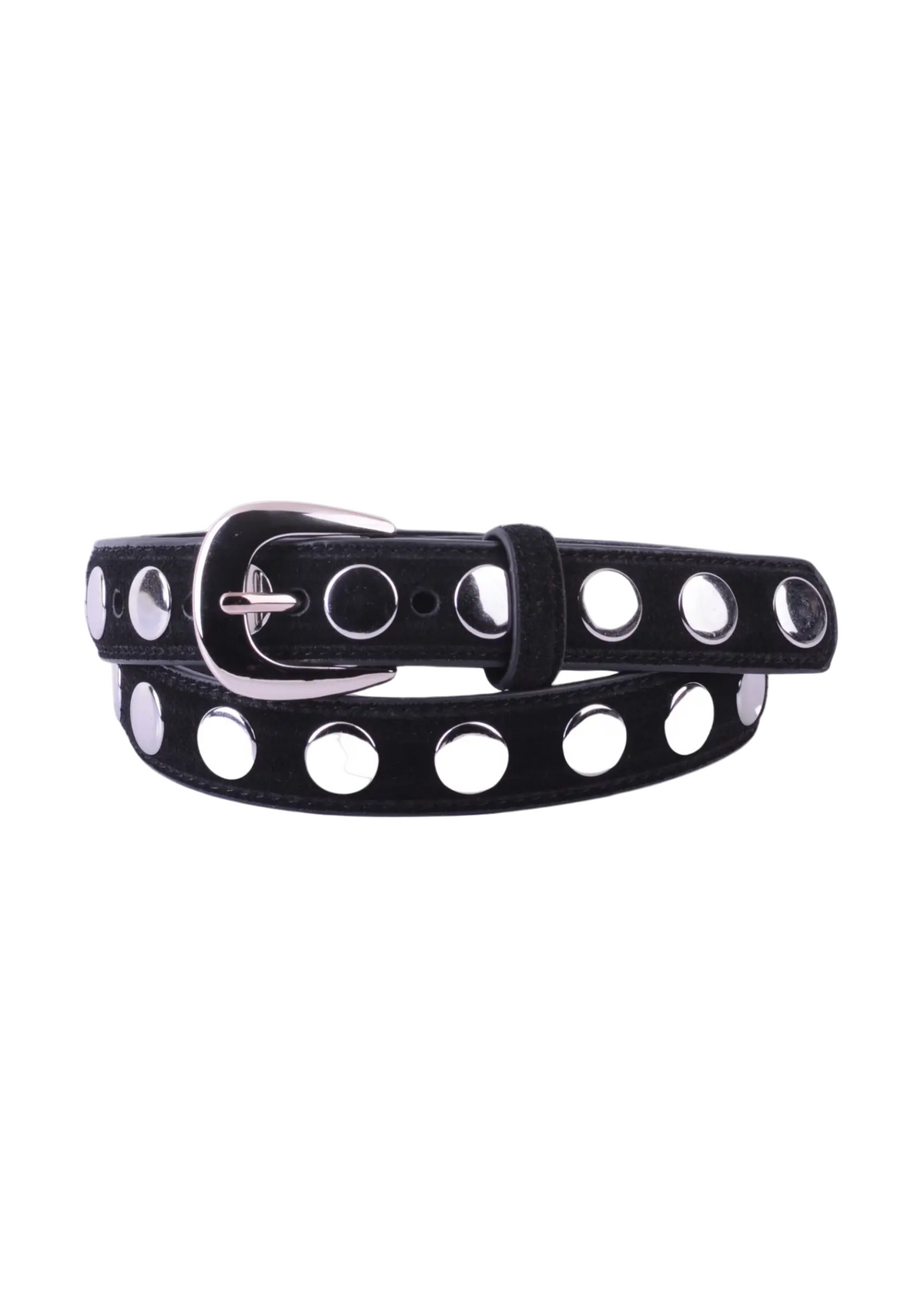 Suede Belt w/ Wide Studs