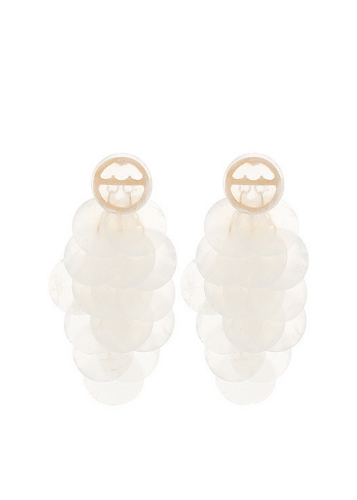 Acetate Disk Plated Fringe Earrings