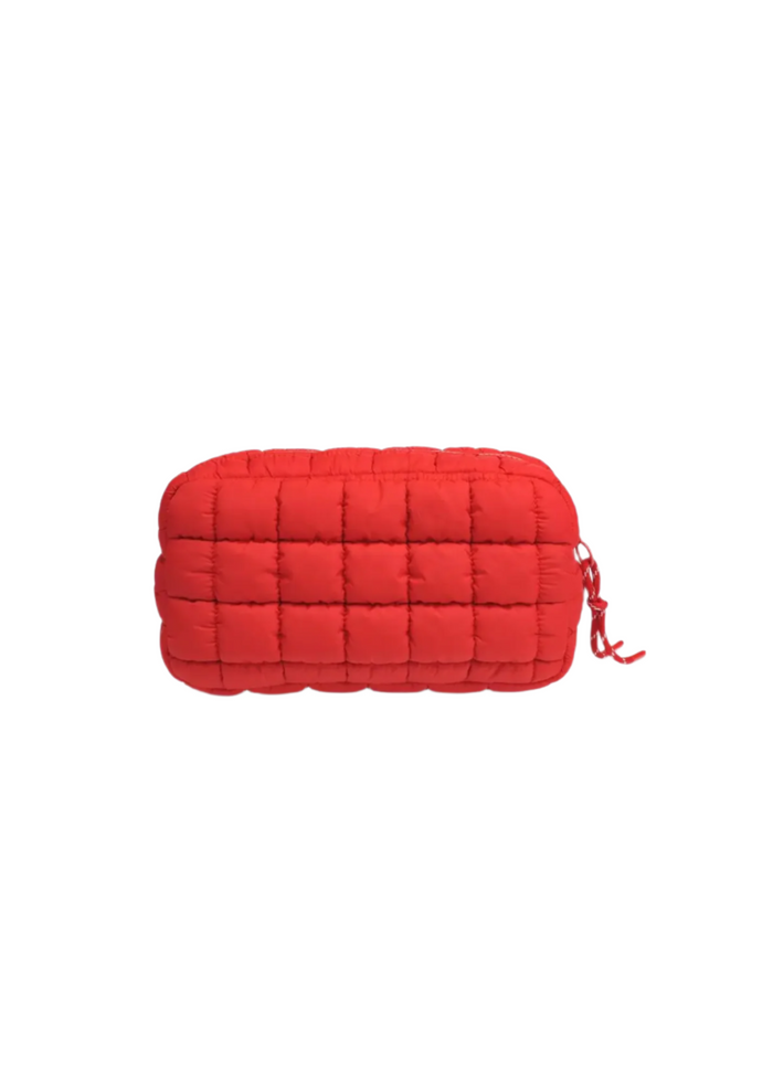 Quilted Puffer Nylon Cosmetic Pouch