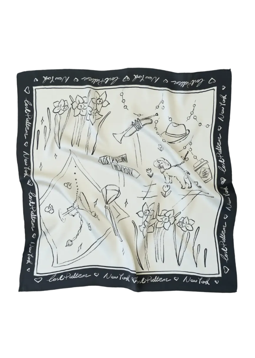 New York in Sketches Silk Scarf