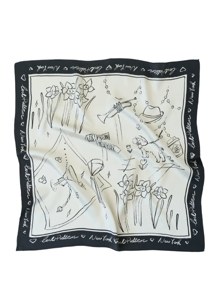 New York in Sketches Silk Scarf