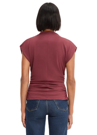 Mina Mock Neck Power Shoulder Top