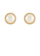 Dome Shape Pearl Stud Earrings