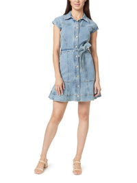 Seamed Denim Mini Dress