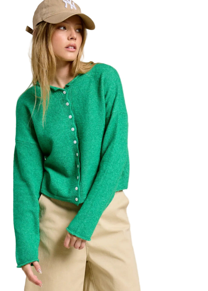 Essential Button Down Cardigan Top