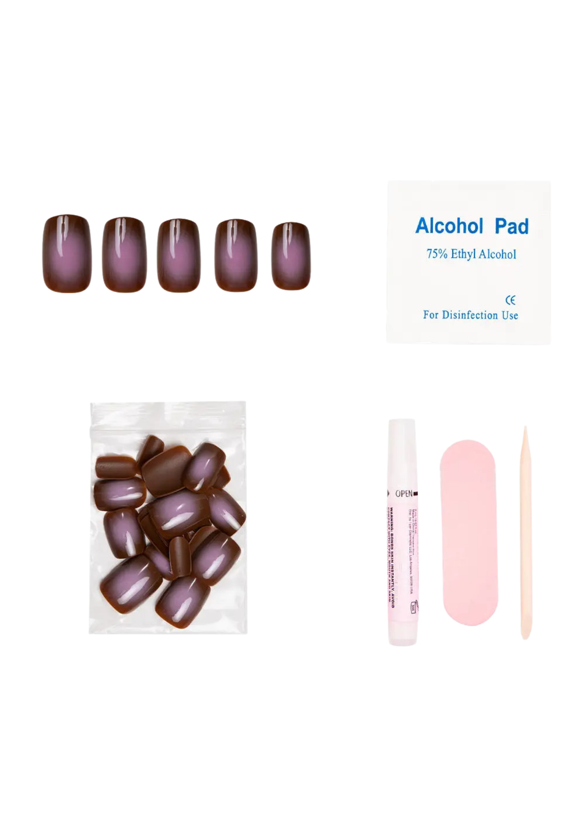 Brown Aura Hue Press-On Nails | Short Squoval Shape