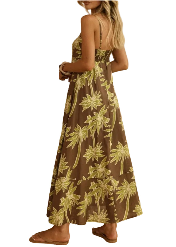 Heather Palm Print Maxi Dress
