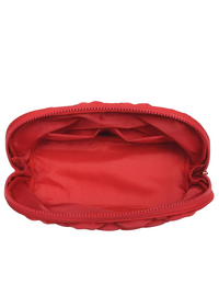 Quilted Puffer Nylon Cosmetic Dome Pouch