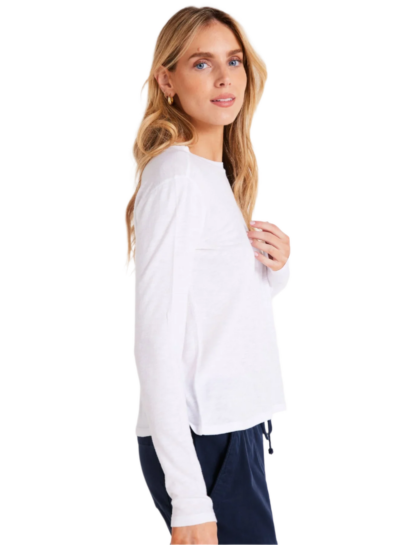 Long Sleeve Crew Tee - White