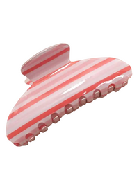 Jumbo Stripe Plaid Oval Hair Claw Clip