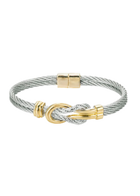 Textured Love Knot Bangle Bracelet