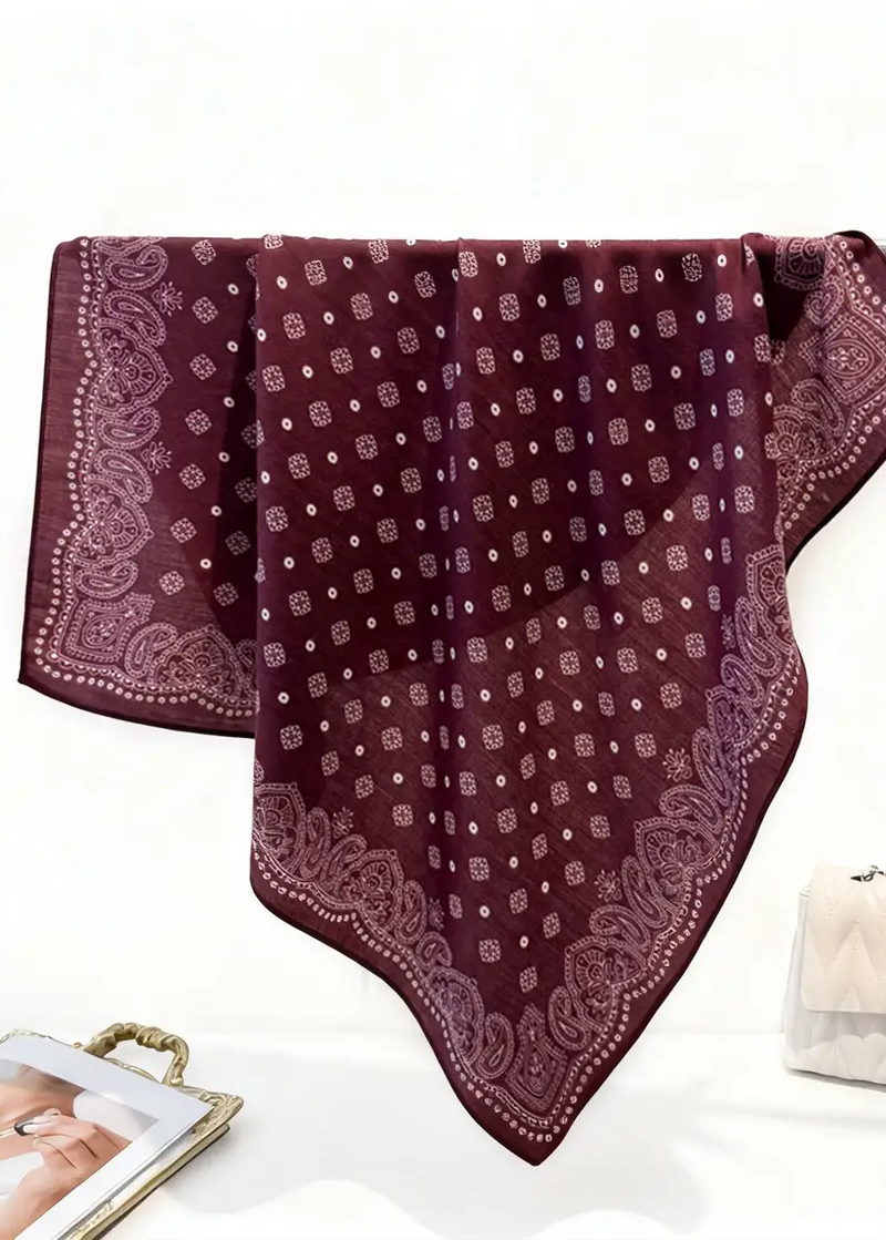 Paisley Herringbone Pattern Silk Scarf